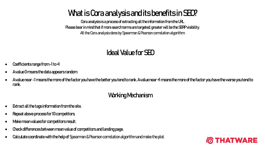 w hat is cora analysis and its benefits