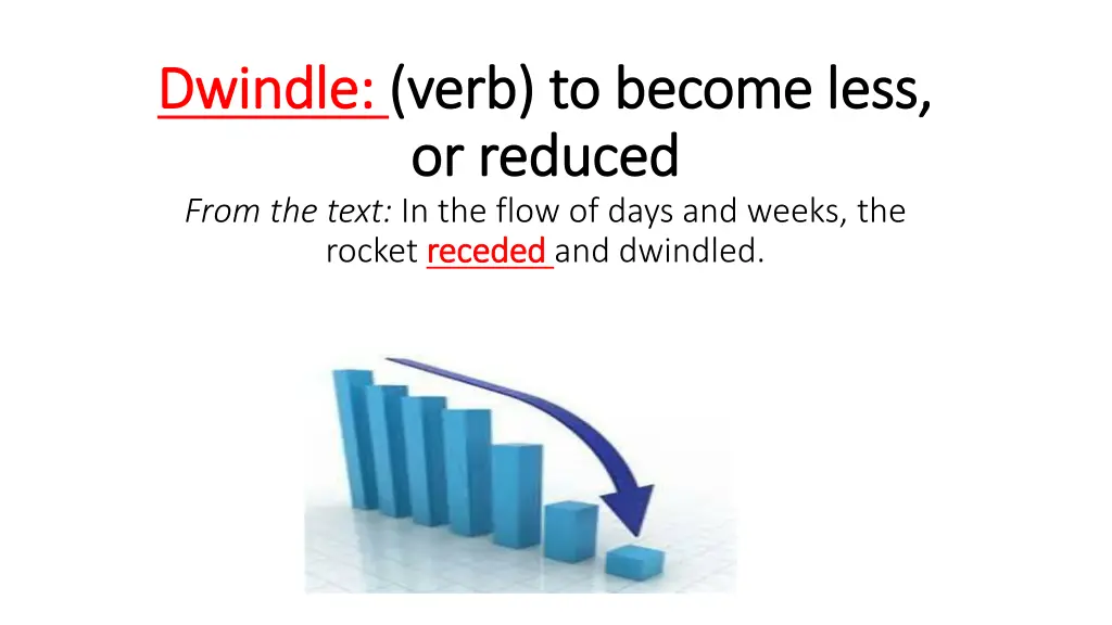 dwindle dwindle verb to become less verb