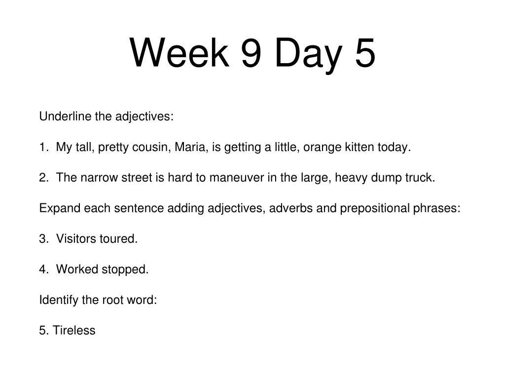 week 9 day 5