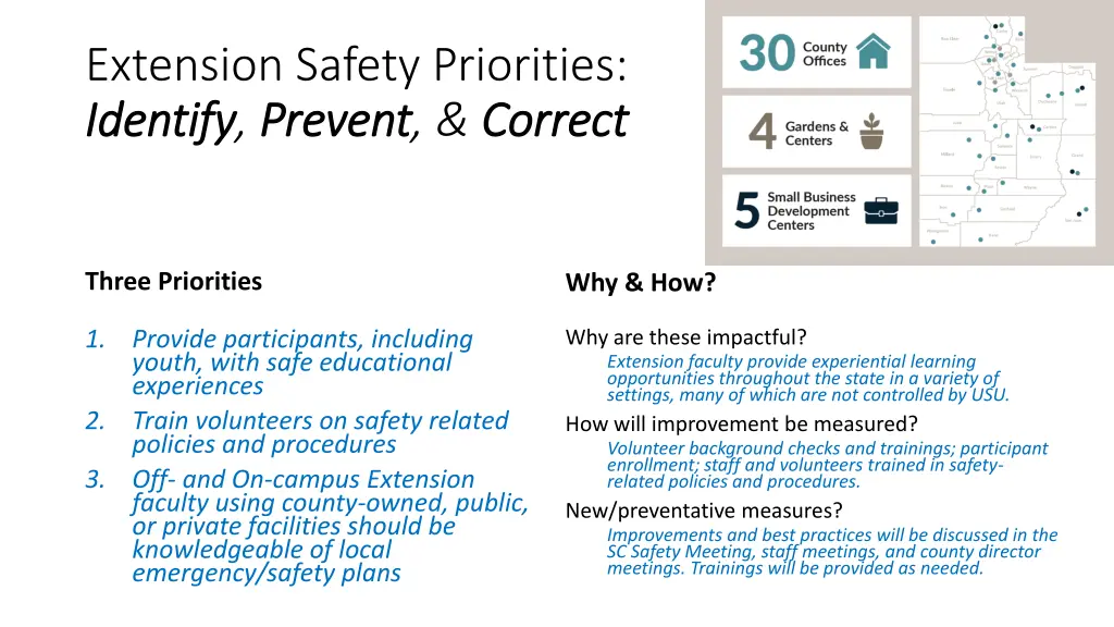 extension safety priorities identify identify