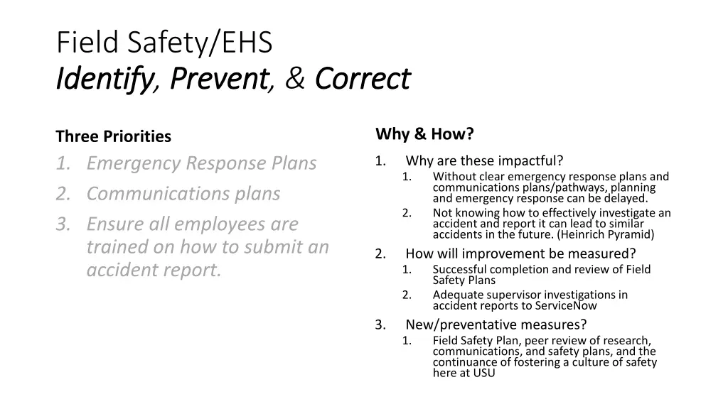 field safety ehs identify identify prevent