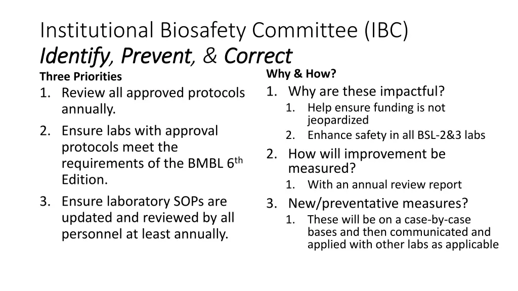 institutional biosafety committee ibc identify