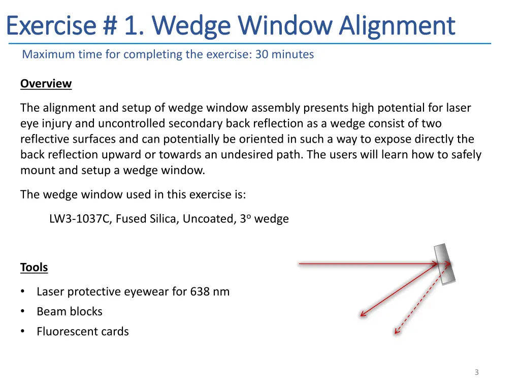 exercise 1 wedge window alignment exercise