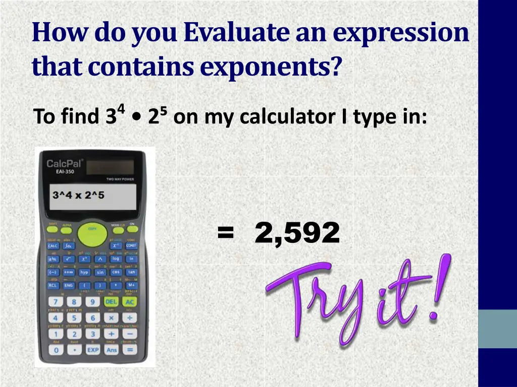 how do you evaluate an expression that contains 1