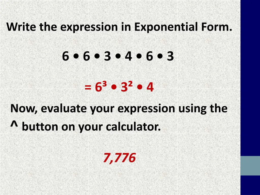 write the expression in exponential form