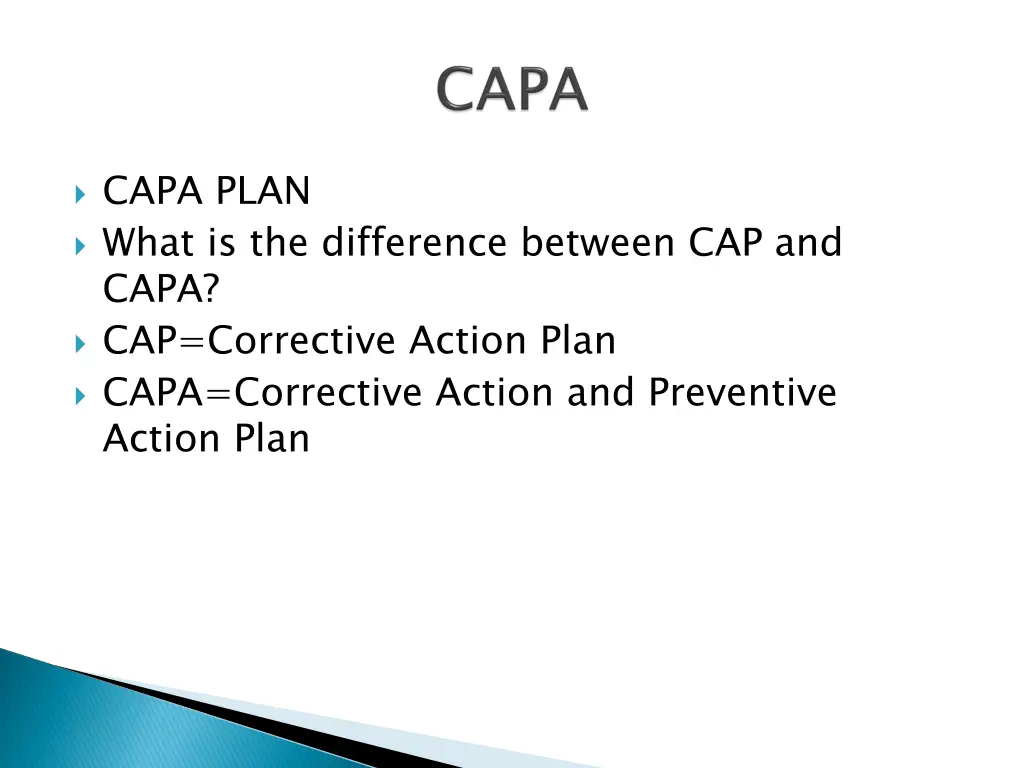 capa plan what is the difference between