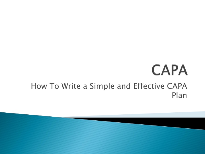 how to write a simple and effective capa