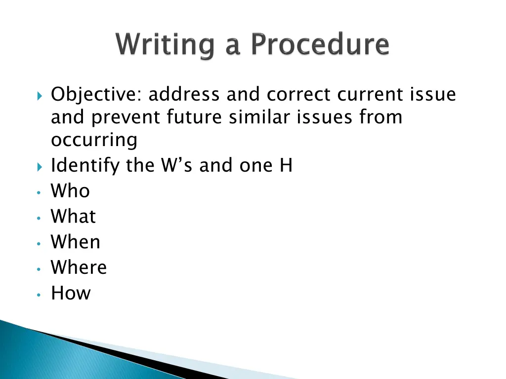 objective address and correct current issue