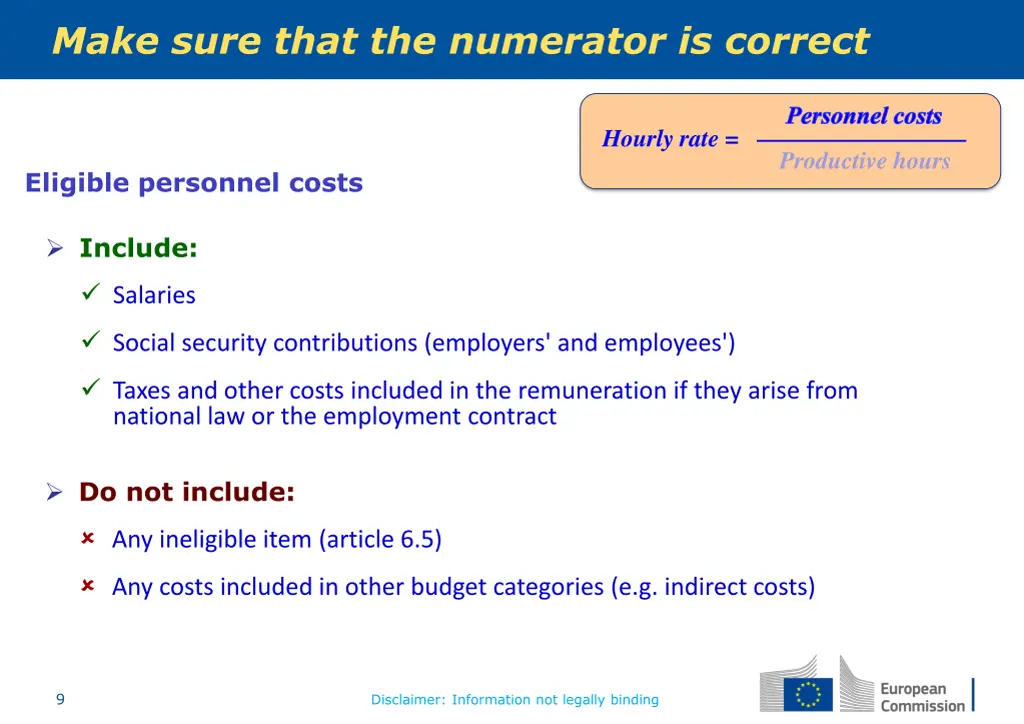 make sure that the numerator is correct