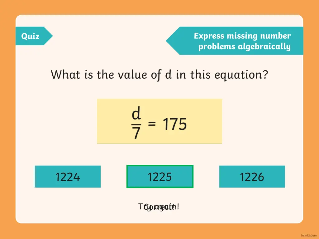 express missing number problems algebraically 3