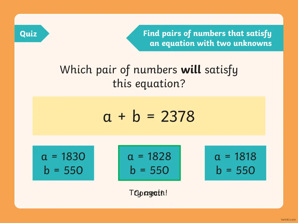 find pairs of numbers that satisfy an equation 1