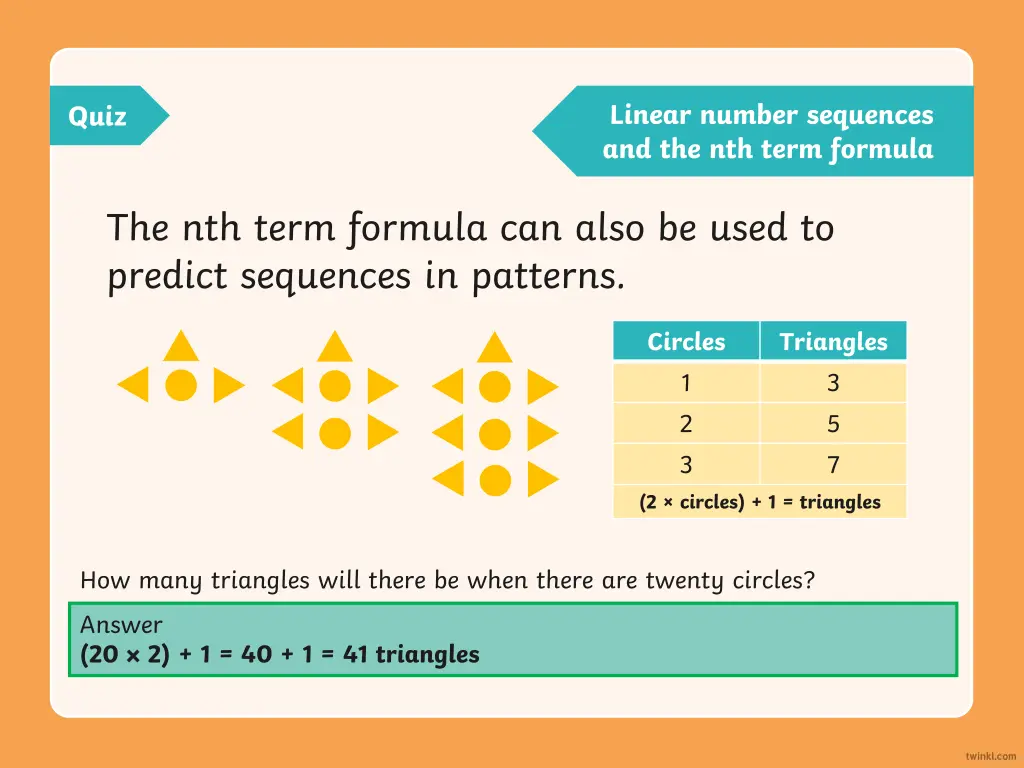 linear number sequences and the nth term formula 1