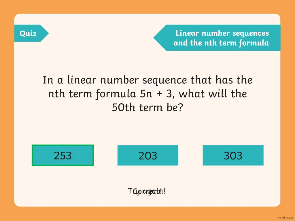 linear number sequences and the nth term formula 2