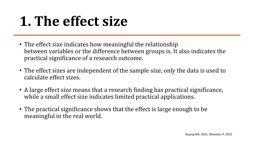 1 the effect size