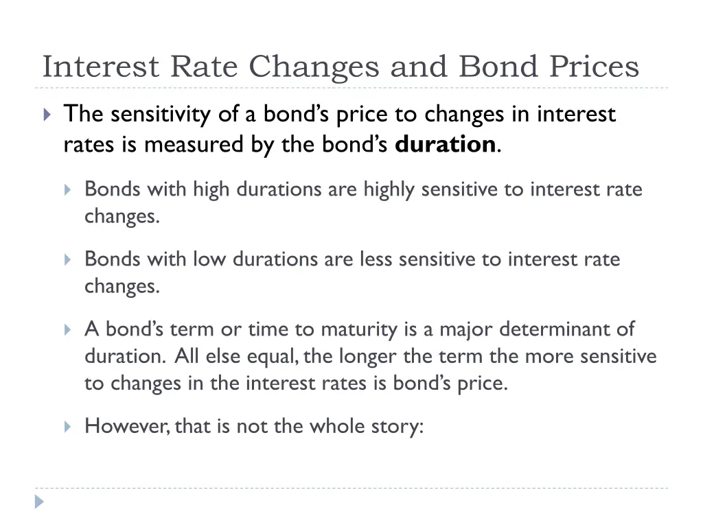 interest rate changes and bond prices