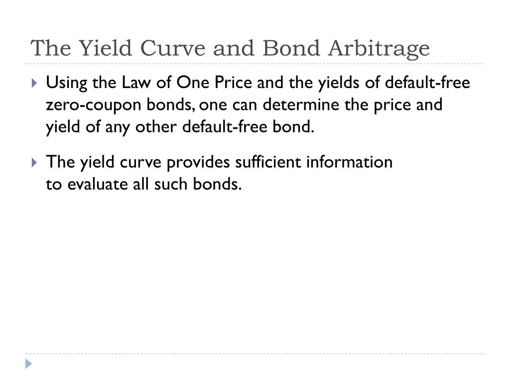 the yield curve and bond arbitrage