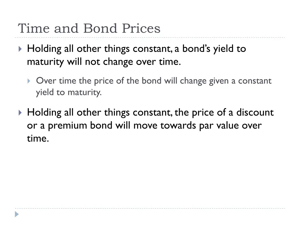 time and bond prices