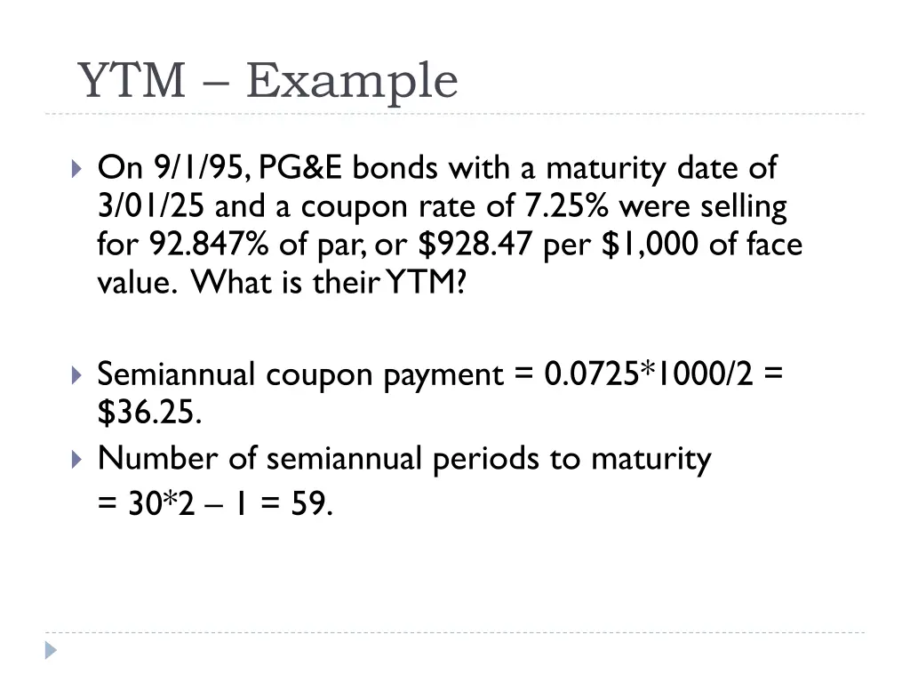 ytm example