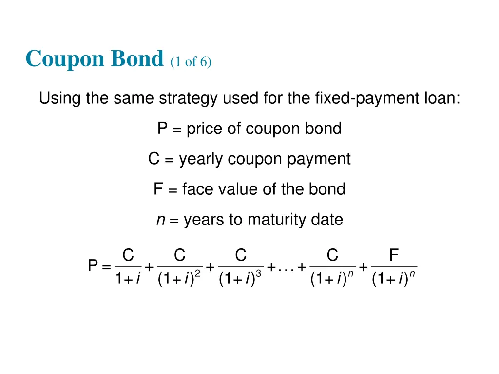 coupon bond 1 of 6