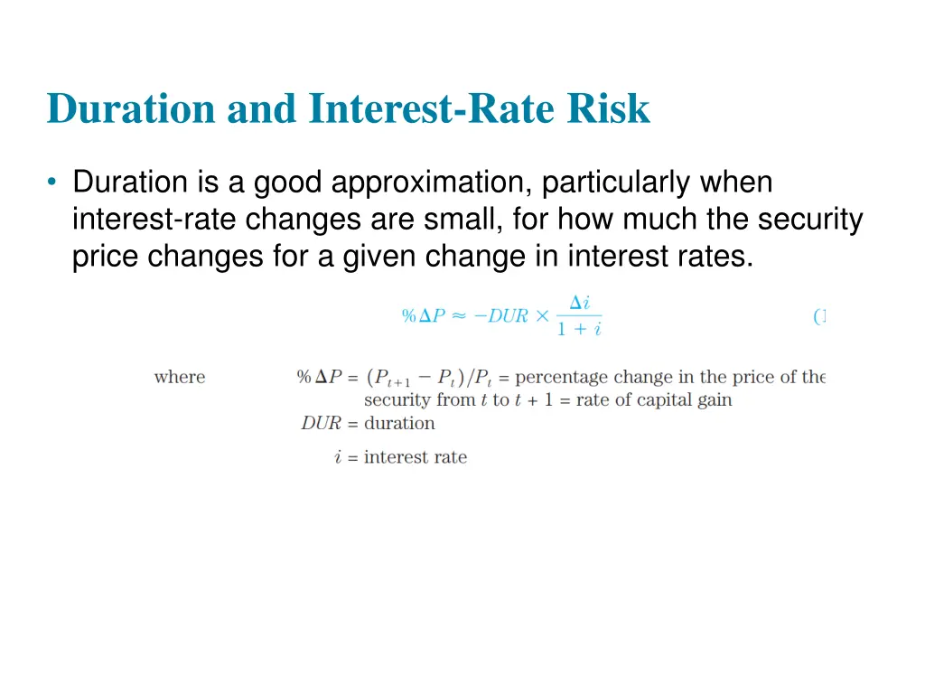 duration and interest rate risk