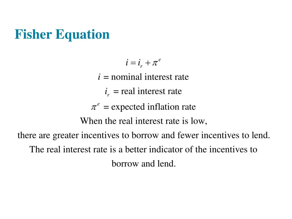 fisher equation