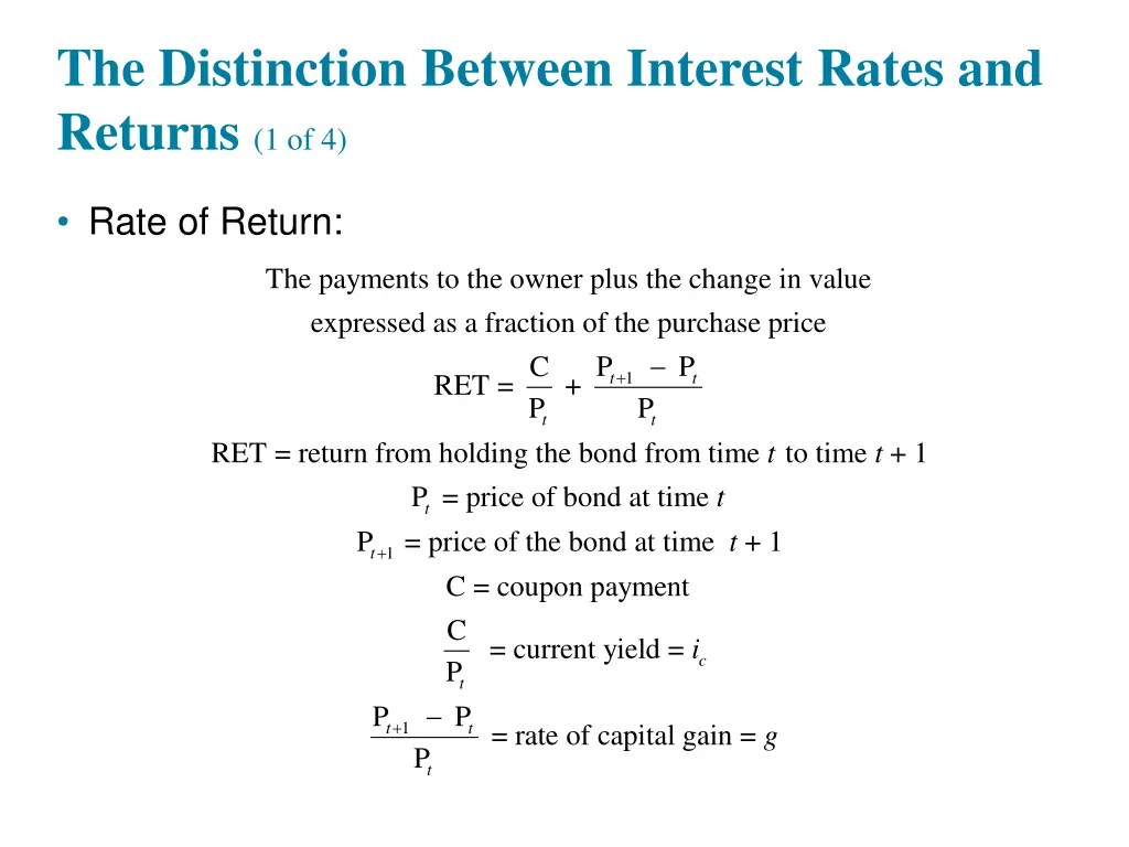 the distinction between interest rates