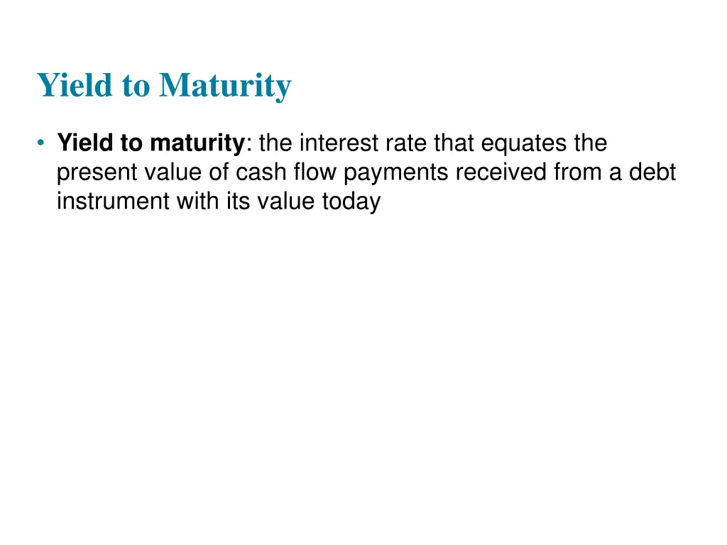 yield to maturity