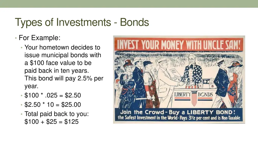 types of investments bonds 1