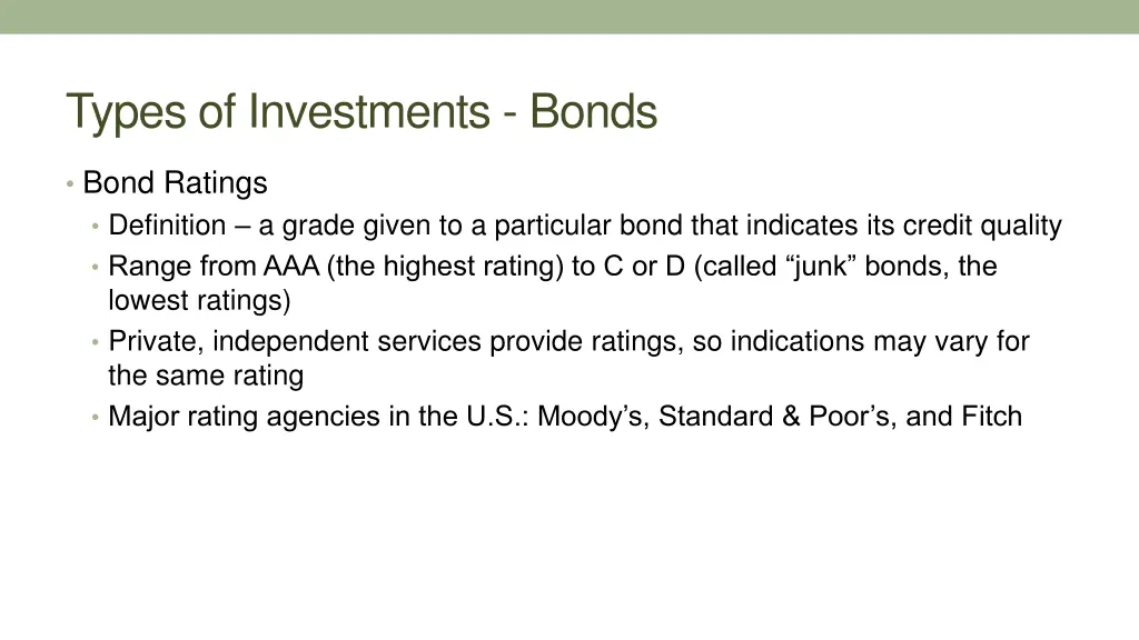 types of investments bonds 3