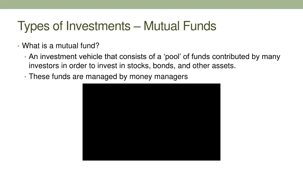 types of investments mutual funds