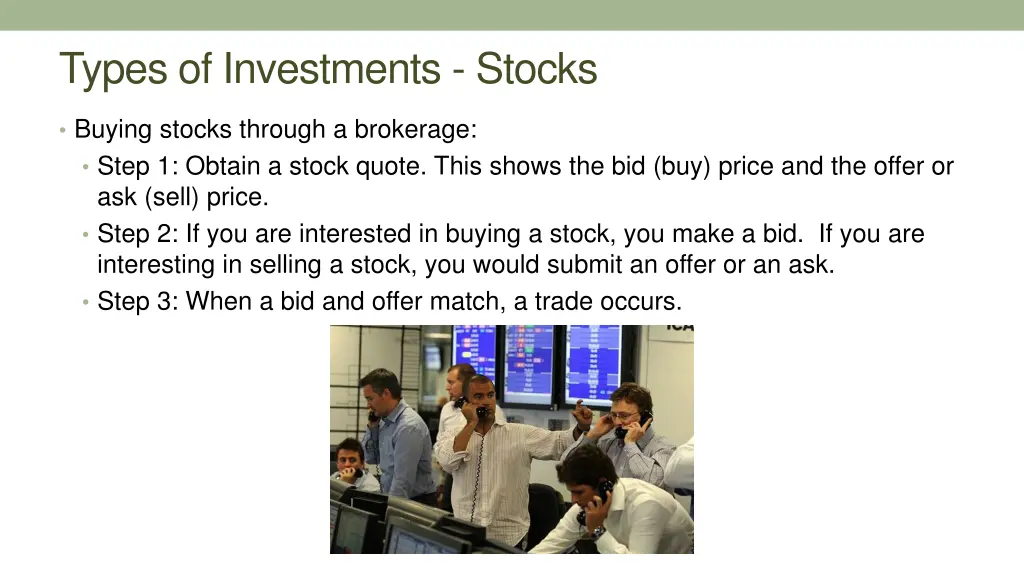 types of investments stocks 11