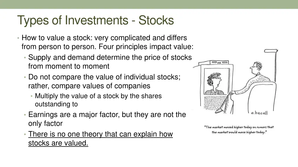 types of investments stocks 15