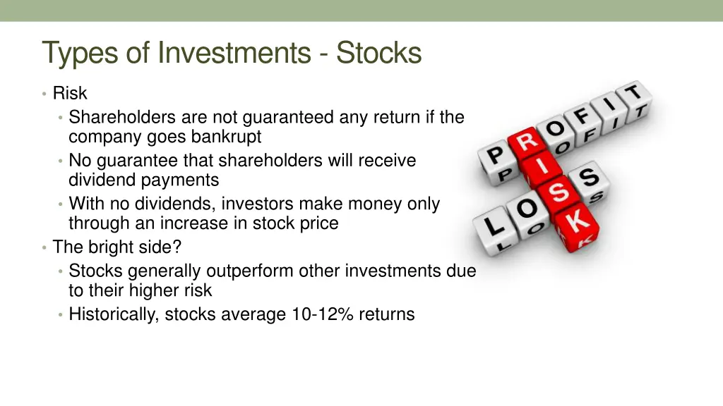 types of investments stocks 3