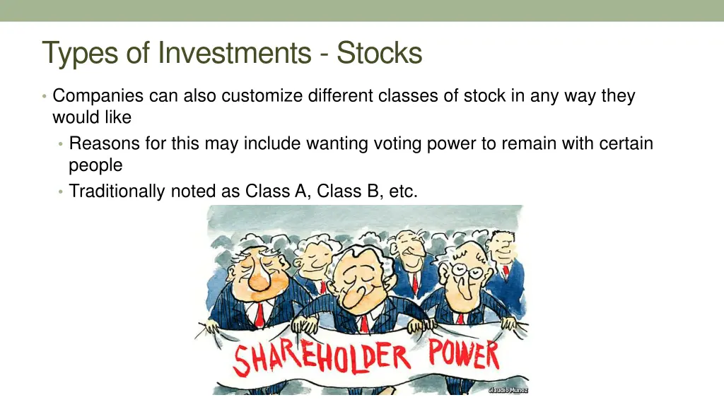 types of investments stocks 6