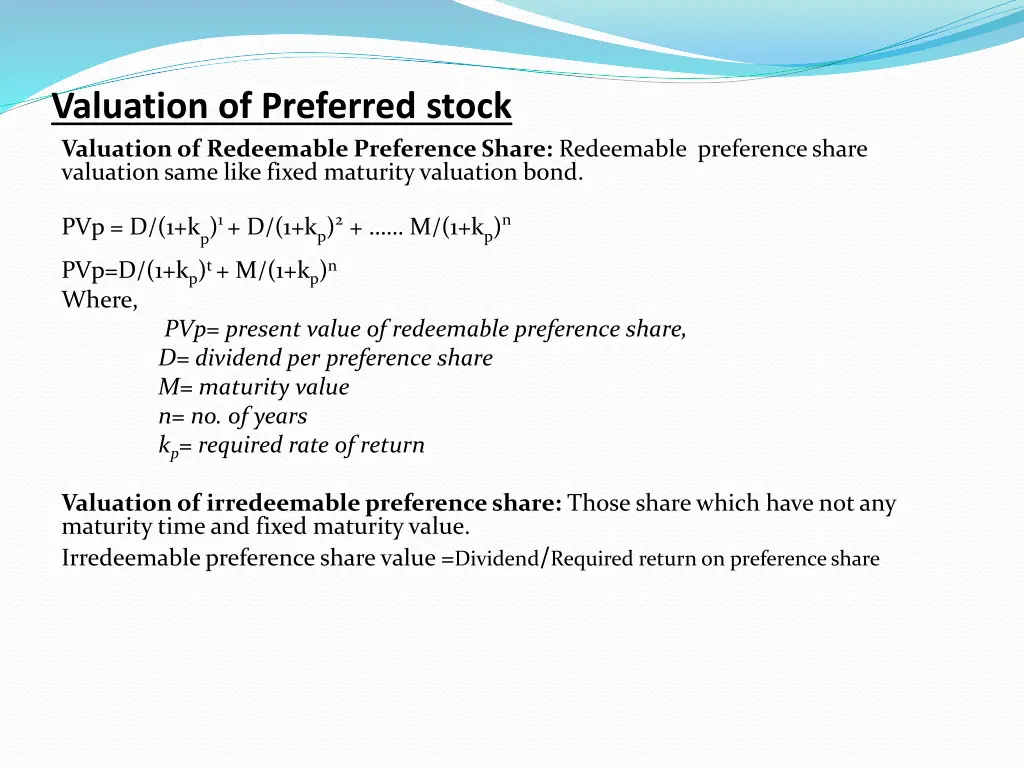 valuation of preferred stock valuation