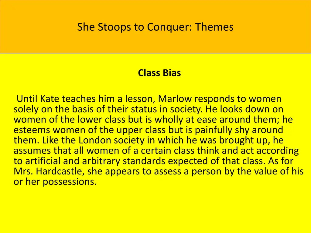 she stoops to conquer themes 10