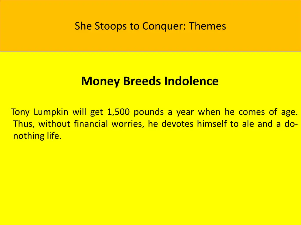 she stoops to conquer themes 13