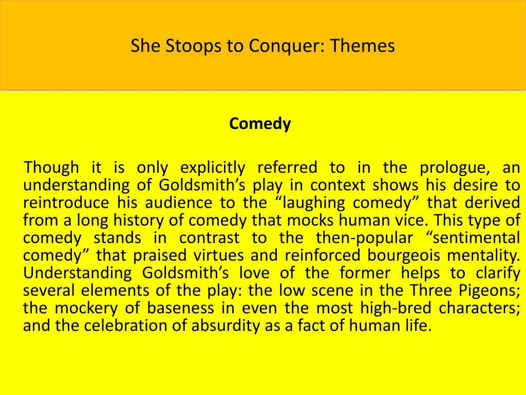 she stoops to conquer themes 5