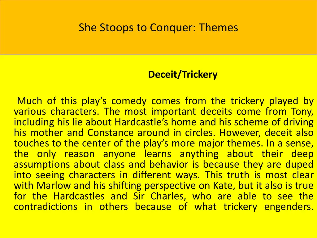 she stoops to conquer themes 6