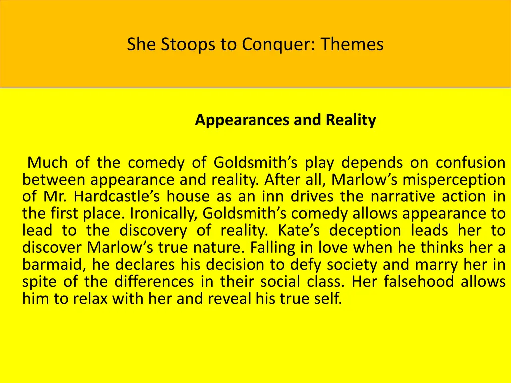 she stoops to conquer themes 7