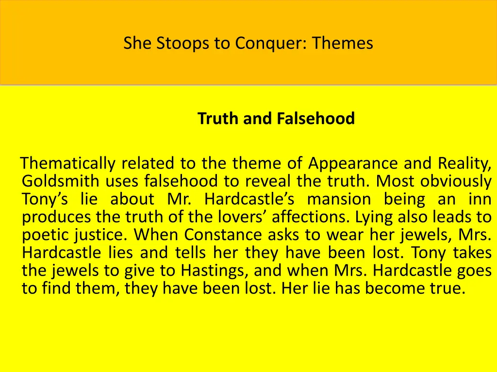 she stoops to conquer themes 8