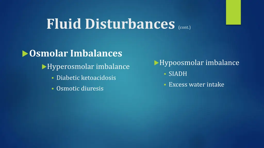 fluid disturbances cont