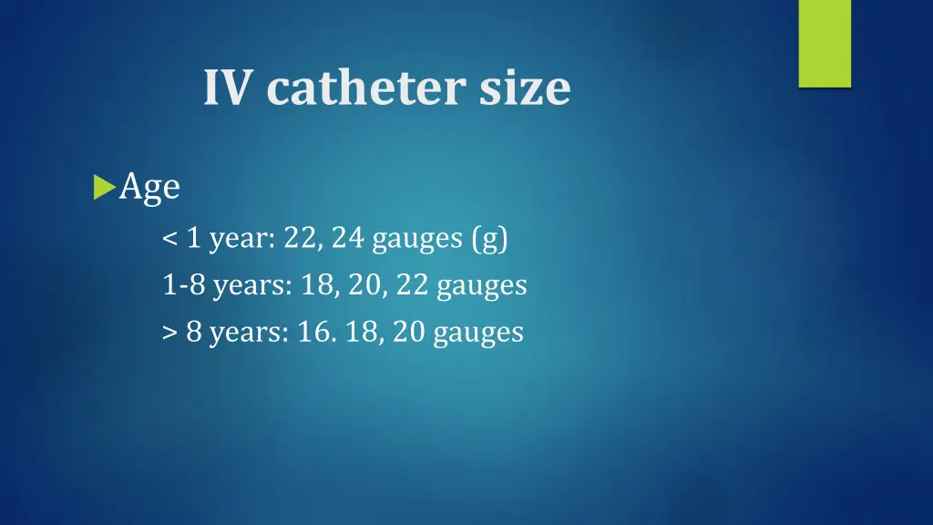 iv catheter size