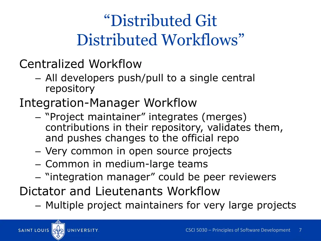 distributed git distributed workflows