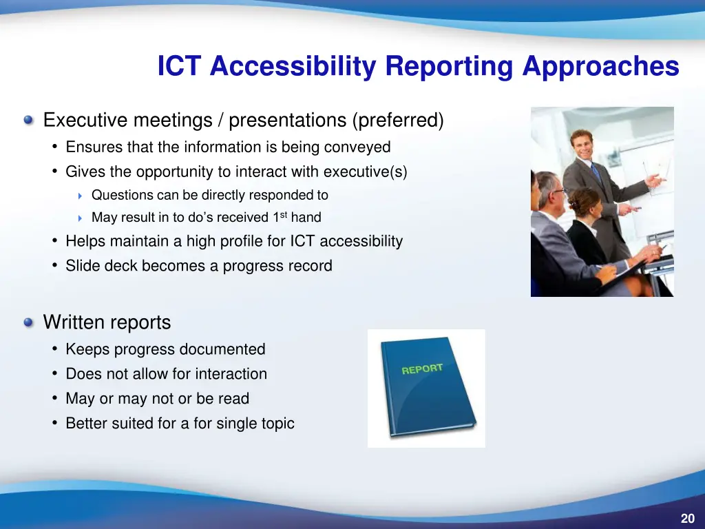 ict accessibility reporting approaches