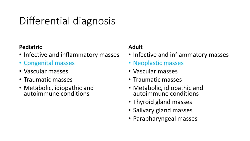 differential diagnosis