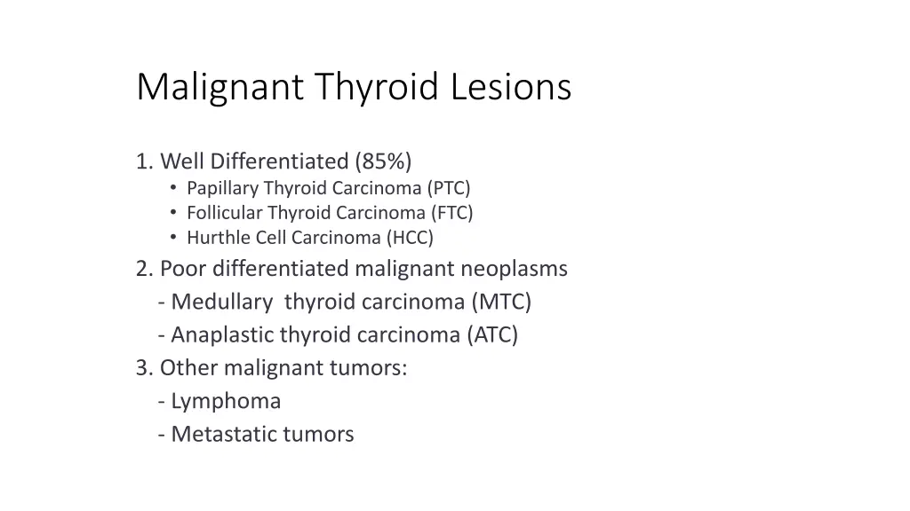 malignant thyroid lesions