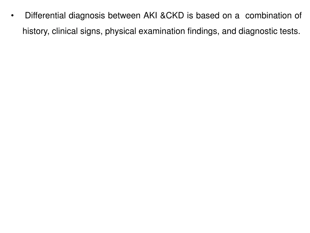 differential diagnosis between aki ckd is based