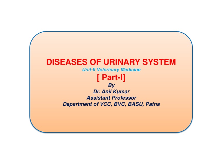 diseases of urinary system unit ii veterinary