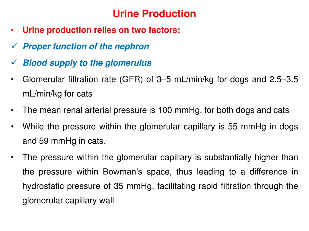 urine production